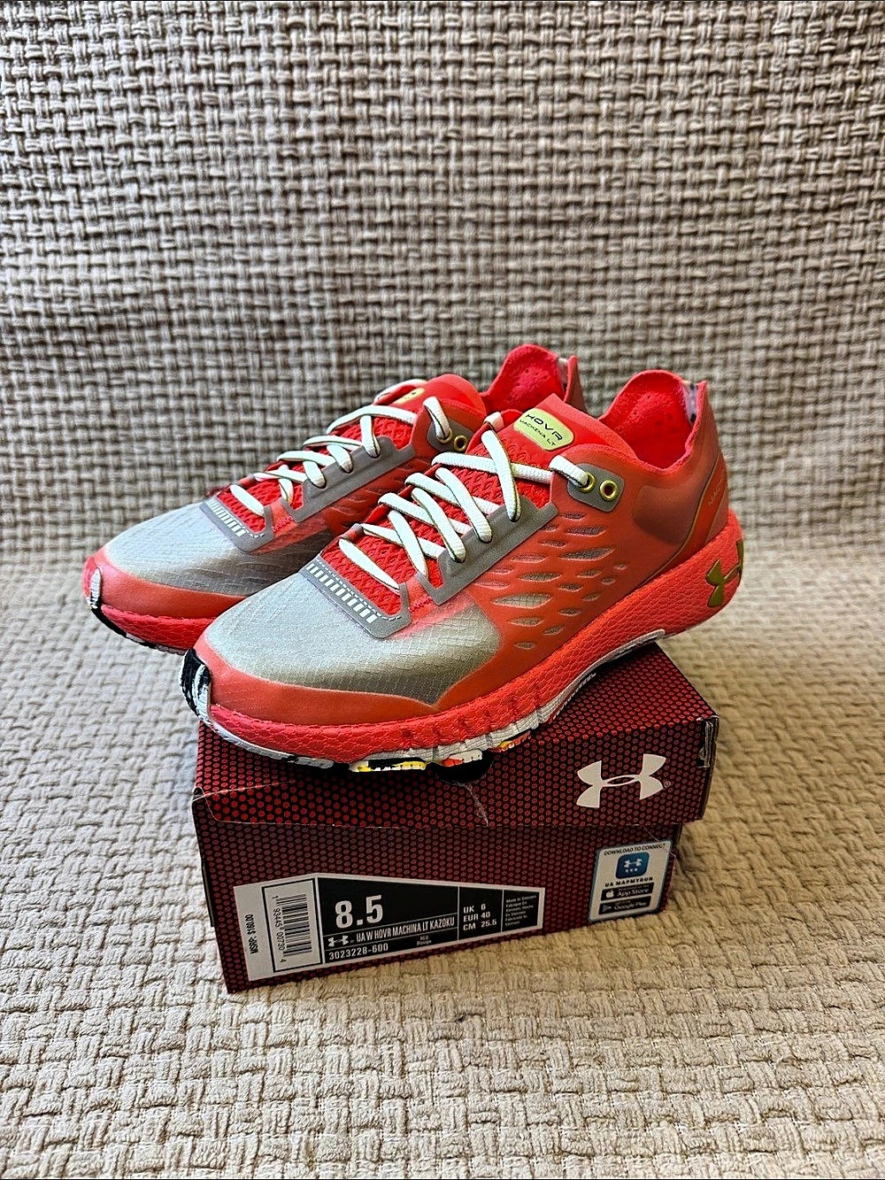 Under Armour UA W Hovr Machina LT Kazoku Athletic Shoes Red & Gray US 8.5